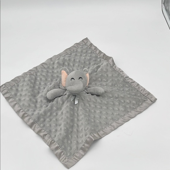 Carters Lovey Elephant Grey Nunu Waffle Silky Edge Blanket - Picture 1 of 4